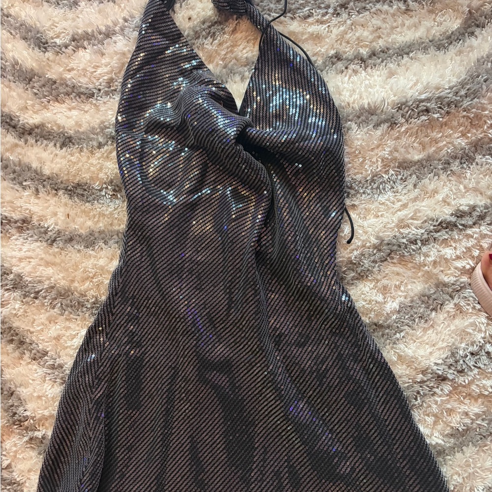 Peppermayo Black and Silver Sequin Dress